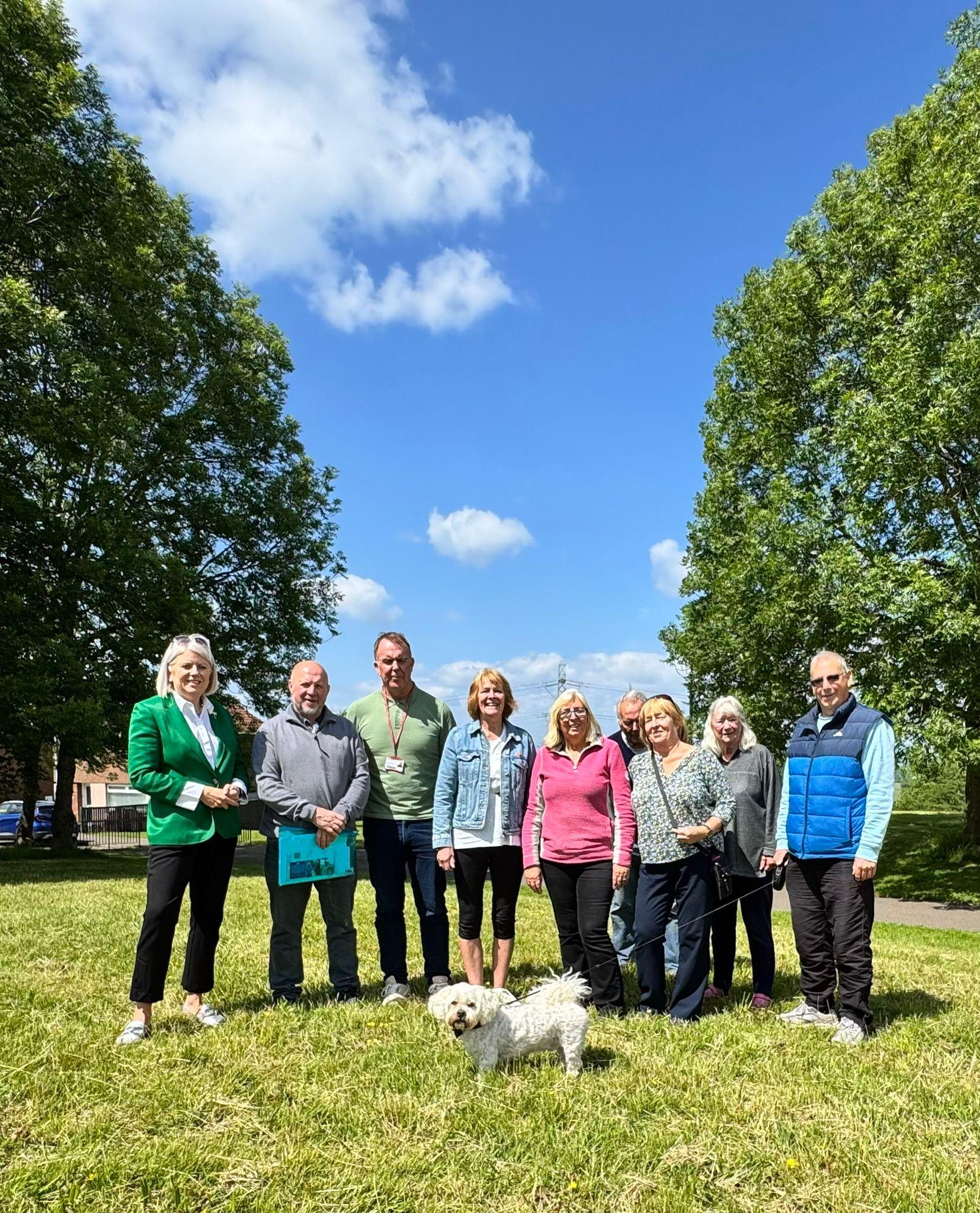 Stephen McGregor, local councillors and residents at a meeting