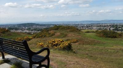 Seat with a view in the Braid Hills