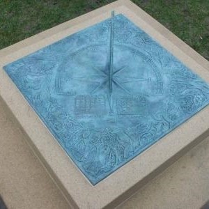 Image of memorial stone and sundial 